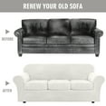 thumbnail image 5 of Stretch Velvet Plush Sofa Covers Couch Armchair Slipcover Protector with Cushion Covers, White, For 3-Seater Sofa, 5 of 13