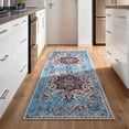 thumbnail image 5 of GLN Rugs Narli - Indoor, Machine Washable Area Rug 2'6"x9'8" Turkish Blue Home Carpet, All Ages, 5 of 8