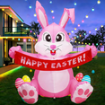 thumbnail image 2 of 5ft Easter Inflatables Outdoor Decoration Inflatable Bunny, Built in LED Lights Blow Up Yard Decoration for Lawn Garden Holiday Party, 2 of 9