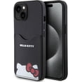 thumbnail image 1 of Estuche Hello Kitty con Tarjetero Tipo Piel Negra para iPhone 15, 1 of 7
