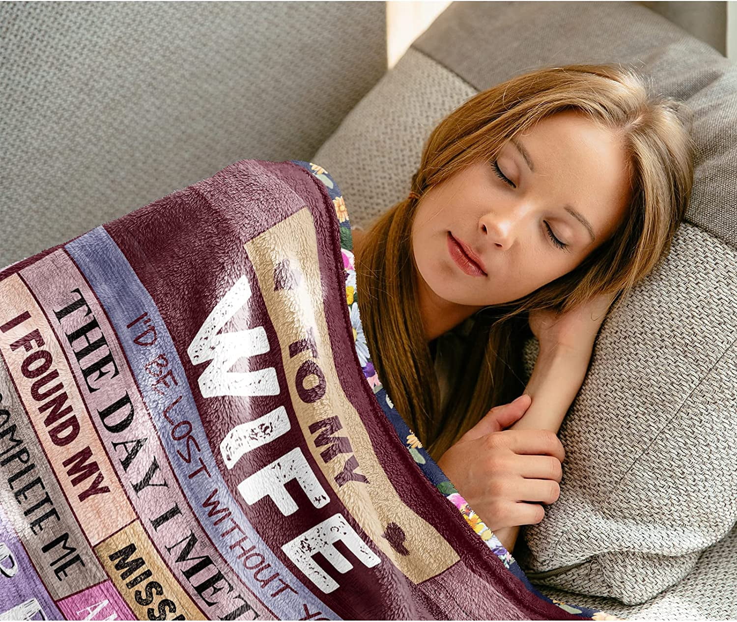 Blanket Gifts for Wife Romantic Anniversary Birthday Gifts for Wife Her I Love You Presents for Wife from Husband to My Wife Warm Gifts for Christmas Valentine's Mother's Day