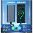 thumbnail image 4 of Power Bank 45000mah Batería Portátil Pila 66w Carga Rápida Eo Safe Imports Azul, 4 of 5