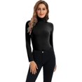thumbnail image 1 of HSHDLDF Hauts à Manches Longues pour Femmes Col Roulé Doux Extensible Ajusté Couche de Base, 1 of 7