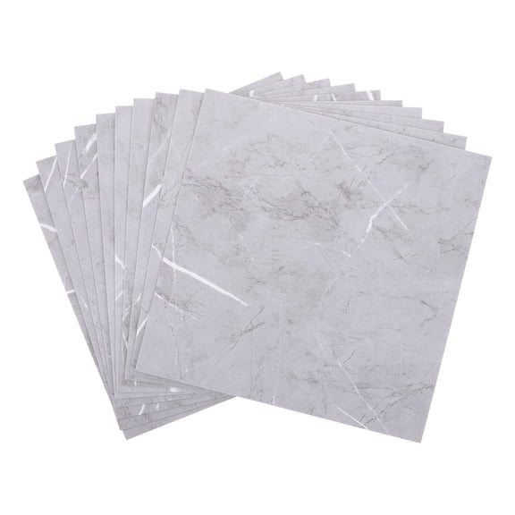 OFFIGAM Waterproof Vinyl Floor Tiles Grey Peel and Stick for Home Easy to Cut