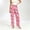 Pink, variant on Women's Flannel Cartoon Kitty Print Pajama Pants Sleep Long Bottoms