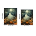 thumbnail image 3 of Halloween Vintage Canvas Wall Art - Ghost in the Pumpkin Field Painting - Cute Halloween Decor - 20x16 inch Unframed, 3 of 5