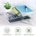thumbnail image 4 of 2-Tier Acrylic Paper Tray, Stackable A4 Size Paper Organizer Tray, Letter Tray File Tray, Clear Acrylic Desk Organizers and Accessories for Office, Home, Document (12.4x8.6x5.5 inch), 4 of 7