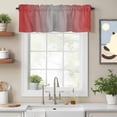 thumbnail image 2 of Ombre Valance Curtain Red and Grey Gradient Window Valances Rod Pocket Short Curtains Window Treatments for Kitchen Bedroom Bathroom Laundry 42" x 12", 2 of 9