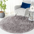 thumbnail image 3 of SAFAVIEH Arctic Giselle Solid Polyester Shag Area Rug, Grey, 5' x 5' Round, 3 of 9