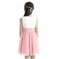 thumbnail image 3 of TSSOE Kids Sleeveless Chiffon Pleated A-line Flower Girl Dress Birthday Pageant Party Dress White&Pink 6, 3 of 7