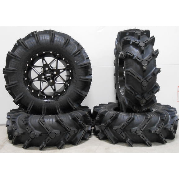 ITP Tornado 14" Wheels Black 30" Cryptid Tires Can-Am Commander Maverick Renegade Outlander Defender