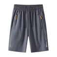 thumbnail image 2 of RKSTN Ice Silk Gym Shorts for Men Quick Dry Plus Size Drawstring Waist Straight Leg Sporty 5 Inch Jogging Training Summer Shorts with Pockets (Gray ,XXXL), 2 of 6