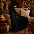 thumbnail image 3 of Mystical Black Cat Gold Stars Halloween, Mystical Pet Portrait Pattern, Warm Flannel Blanket for Living Room and Bedroom, Cat Lovers Halloween Gift, Pet Lover Home Decor, 3 of 9