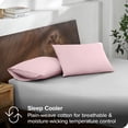 thumbnail image 2 of Bare Home Percale Weave Pillowcase Set - 300 Thread Count - 100% Organic Cotton - Standard, Dusty Pink, 2 of 4