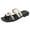 Beige, variant on Strappy Slippers for Women Low Chunky Block Heeled Slip on Square Open Toe Heeled Sandals Lightweight Slides Mules White Size 6