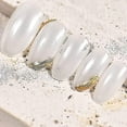 thumbnail image 5 of Polvo de uñas de cromo blanco perlado mágico, polvo de uñas con purpurina sólida, concha de hada, polvo de manicura holográfico, hielo transparente, pigmento de aurora lunar con demasiado, 5 of 5
