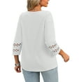 thumbnail image 5 of WellSize 3/4 Sleeve Womens Plus Size Tops V Neck Trendy Tunic Fall Blouses Curved Hem Casual Shirts, 5 of 8