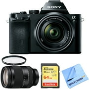Sony a7K Full-Frame Mirrorless Digital Camera w/ Sony FE 28-70mm F3.5-5.6 Lens + FE 24-240mm F3.5-6.3 OSS Full-frame E-mount Telephoto Zoom Lens + 64GB SDXC Memory Card + UV Filter & Microfiber Cloth