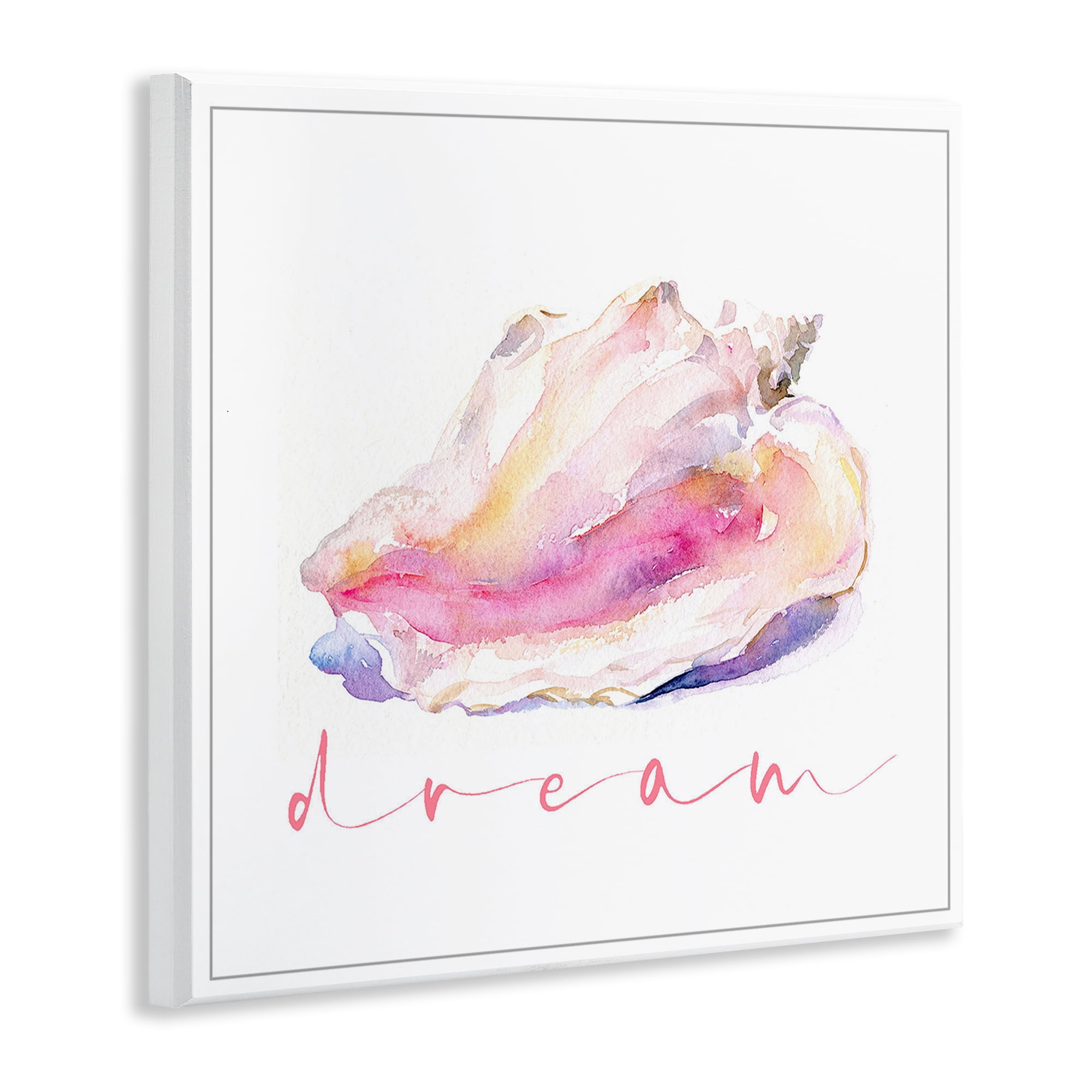 Stupell Industries Conch Dream Phrase Nautical & Beach Painting Unframed Art Print Wall Art, 12 x 12