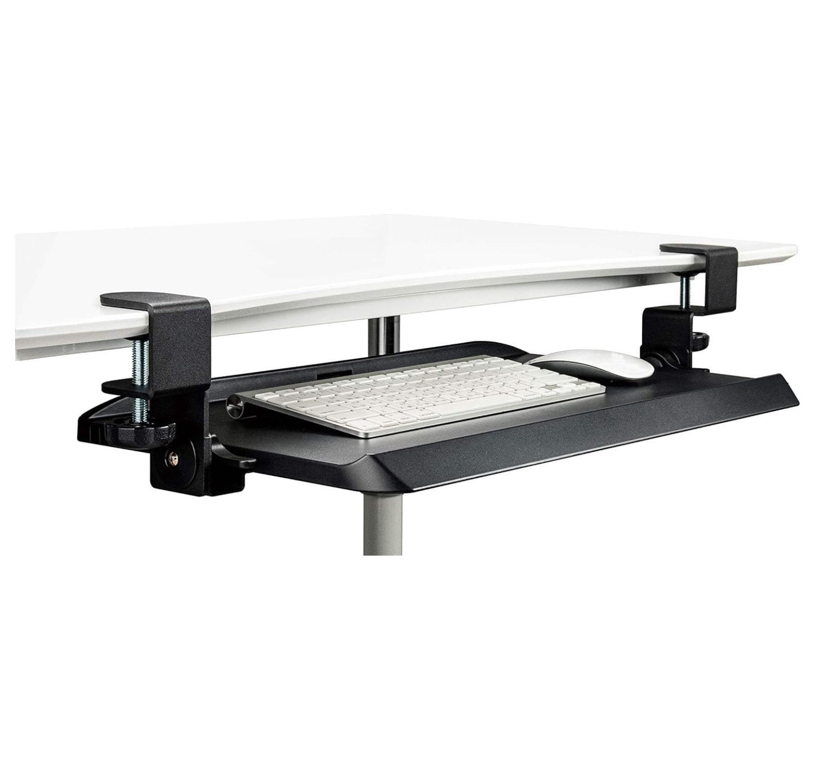 Clamping Under-Desk Keyboard Tray with Ergonomic 3-Angle Adjustment