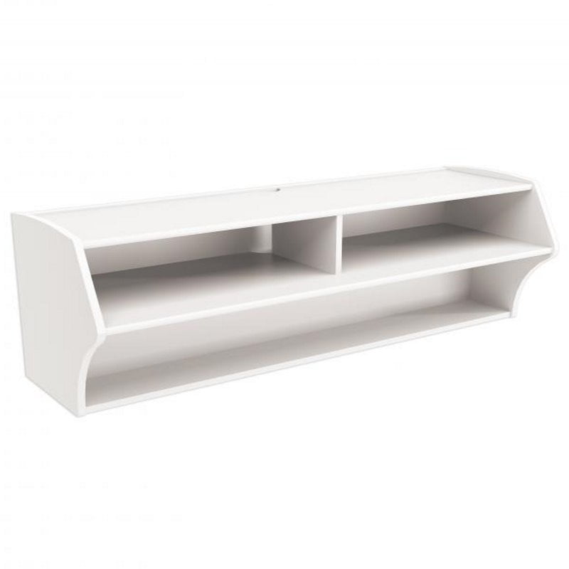 Hawthorne Collections 49 Floating Entertainment Console In White Com - Wall Mounted Av Console Ikea