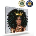 thumbnail image 2 of Canvas Wall Art Bathroom, Kitchen, Bedroom, Living Room, African American Girl with Crown Framed Picture Prints Wall Decor, Framed Wall Art for Bathroom, Kitchen, Bedroom, Living Room, 16" x 16", 2 of 6
