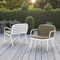 thumbnail image 2 of Tcbosik Outdoor Armchairs Set of 2, Modern Club Chair with Cushion, Patio Chair for Backyard, Garden, Porch, Deck, Lawn, Easy Assembly, Green & White, 2 of 10