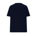 thumbnail image 3 of Women's Short Sleeve V-Neck T-Shirt Loose Fit Tops Base Plain Tshirts Summer Fashion Outfit Essentials, 3XL Navy-A, 3 of 7