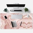 thumbnail image 4 of Rose Gold Pink Desk Mat Cute Gaming Mouse Pad Accessories Decor for Office Decor Mouse Pad Large Kawaii Desk Pad for Women, Stitched Edges Non-Slip Computer Mat Full Desk Mousepad 31.5x15.7 in, 4 of 6