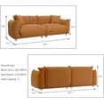 thumbnail image 2 of Holaki Mid Century 86" Modern Couch for Living Room,Lambswool Fabric 3 Seater Sofa ,Solid Wood Frame and Stable Metal Legs Couch with 2 Pillows,Apartment Small Space, Brown, 2 of 8