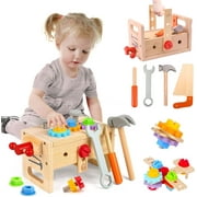 Wooden Tool Set for Kids 2 3 4 5 Year Old, 29Pcs Educational STEM Toys Toddler Montessori Toys for 2 Year Old Construction Preschool Learning Activities Gifts for Boys Girls Age 2-4 1-3