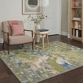 thumbnail image 3 of 5x7 Washable Rugs for Living Room Non Slip Low Pile Lightweight Area Rugs for Bedroom, Indoor Modern Farmhouse Print Pattern Rug, Abstract Blocks, Dusty Olive, 3 of 5