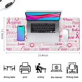 thumbnail image 5 of Long Mouse Pads for Desk,Pink Breast Cancer and Love Desk Mats on Top Of Desks, Desk Mouse Pad Extra Large with 3mm Non-Slip Base and Stitched Edge for Gaming,Office,Work,Home 35.4x15.7in, 5 of 5