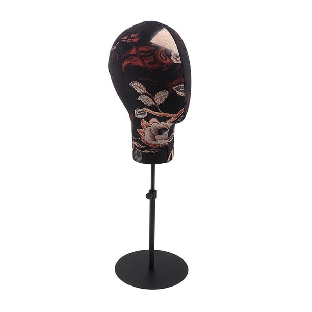 Extensión De Pelucas Para El Cabello Fabricación De Sombreros Gorros Accesorios De Exhibición En Una Boda Bloque De Corcho Modelo De Cabeza De Maniquí Negro Sunnimix Cabeza de maniquí de lona