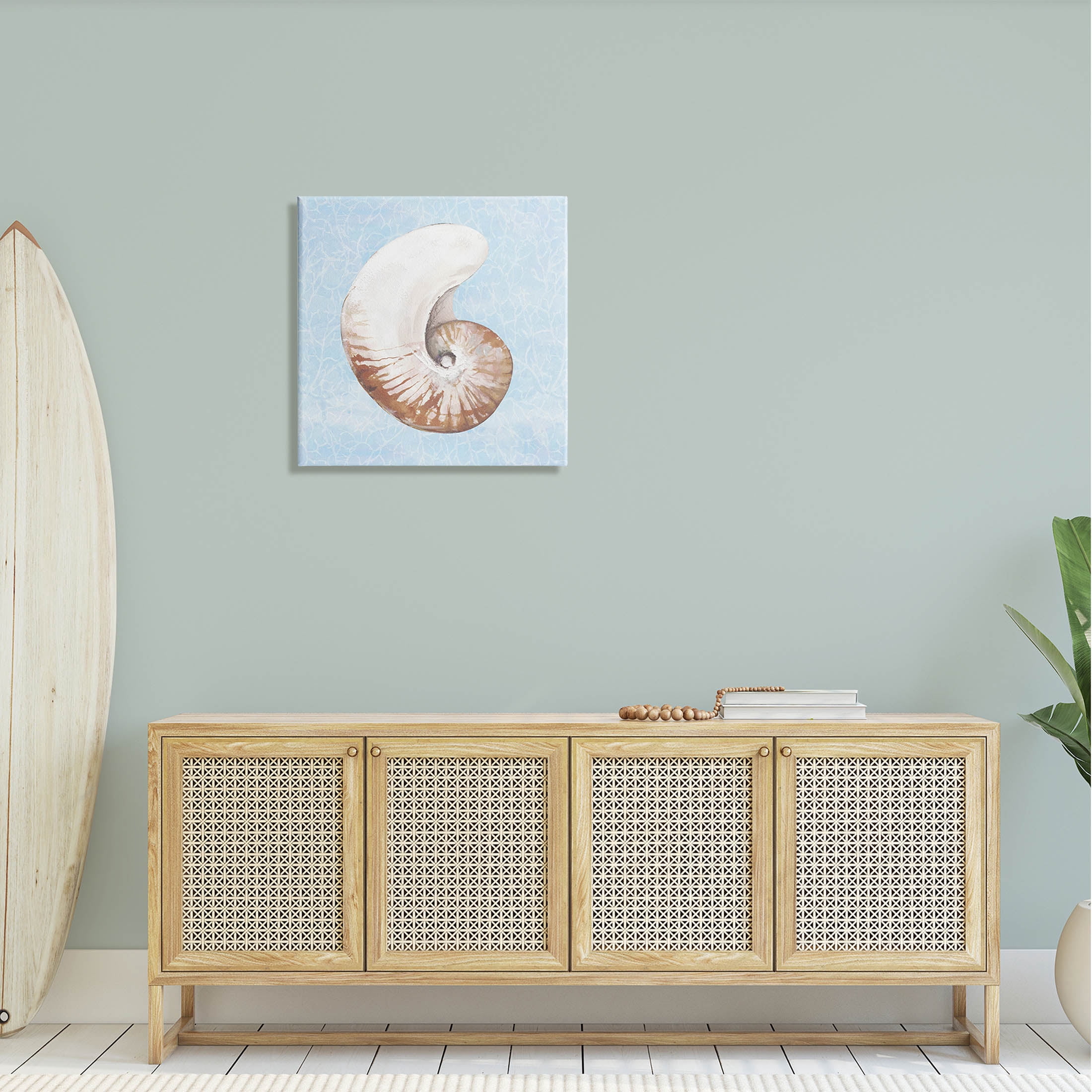 Sea Life Nautilus Water Pattern Animals & Insects Graphic Art Gallery Wrapped Canvas Print Wall Art