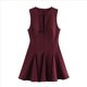 thumbnail image 5 of Vestido Mini Sin Mangas de Corte A para Mujer, de Verano, con Lazo, para Fiesta en Club, con Cremallera Corta Vino Tinto M, 5 of 10
