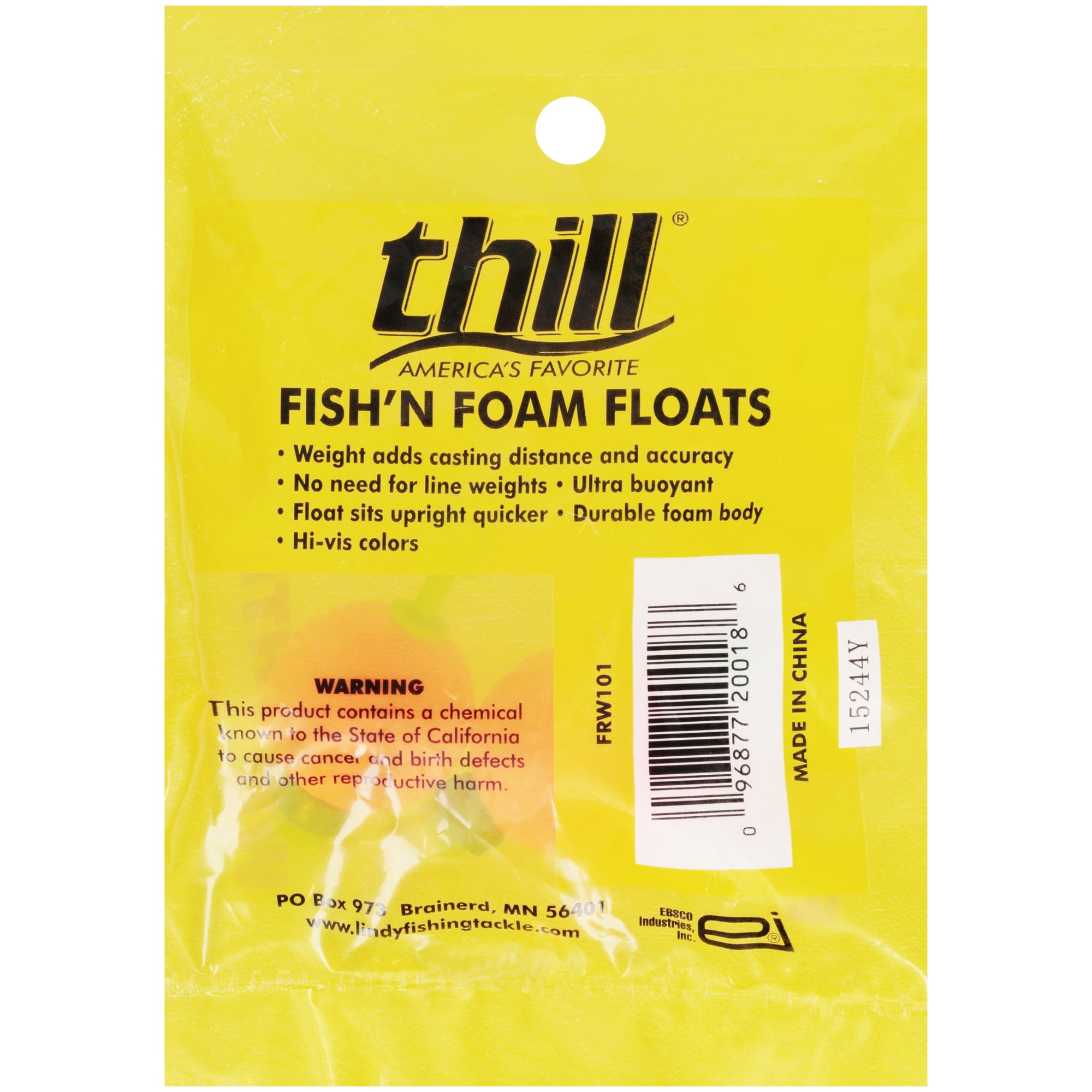 Thill Fish'n Foam Floats Round Weighted Clip 1" Fishing Float Red