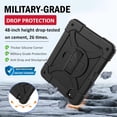 thumbnail image 4 of BMOUO Case for iPad Air 11 Inch M4 (2026) / M3 (2025) / M2 (2024),iPad Air 5th / 4th Generation 10.9 Inch Protective Case Cover with 360°Rotating Stand and Hand / Shoulder Strap, Black, 4 of 8