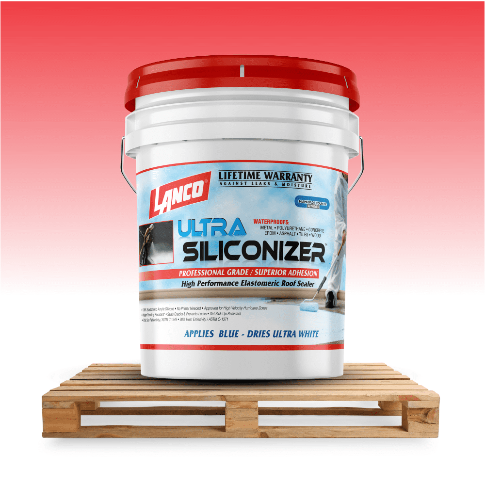 Lanco Ultra Siliconizer Roof Sealer, White Industrial Coating 100% Acrylic Elastomeric, 5 gal
