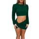 thumbnail image 1 of VISgogo, conjunto de camiseta y falda para mujer, blusas cortas de manga larga con burbujas de Color sólido a la moda y falda ajustada irregular VISgogo  moda, 1 of 9