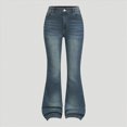 thumbnail image 1 of TOWED22 Girl's Flare Jeans High Waist Bell Bottom Denim Pants with Pockets Light Blue,5-6 Y, 1 of 3