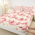 thumbnail image 3 of Homewish Kawaii Salamander Axolotl Twin Sheet Sets,Mermaid Tail Twin Fitted Sheet,Pink Beige Flat Sheet For Girl Kids,Breathable Home Decor,3pcs, 3 of 7