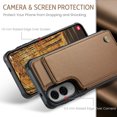thumbnail image 2 of Allytechgroup Wallet Case for Samsung Galaxy S25 Edge with Credit Card Holder, [RFID Blocking] [Camera Screen Protection] PU Leather Magnetic Clasp Kickstand Shockproof Protective Case, Brown, 2 of 9