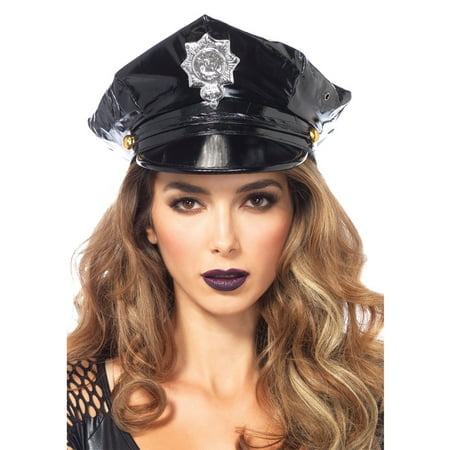 Morris Costumes Hat Police Vinyl Black One Size, Style UA2739