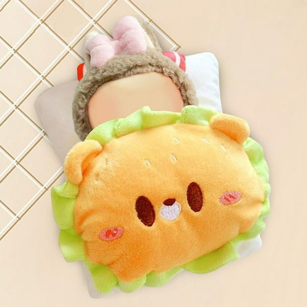 Juego de ropa de cama para muñecas, sábanas y cojines, mantas para muñecas, modelo en miniatura para muñecas de 17cm, regalos de cumpleaños, 3x Hamburguesa