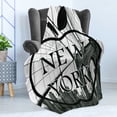 thumbnail image 4 of NYC Soft Flannel Fleece Blanket, Cityscape NYC Big Apple I Love New York City View Manhattan Brooklyn Modern, Cozy Plush for Indoor and Outdoor Use, 70" x 90", Grey Dark Grey Black, by Ambesonne, 4 of 5