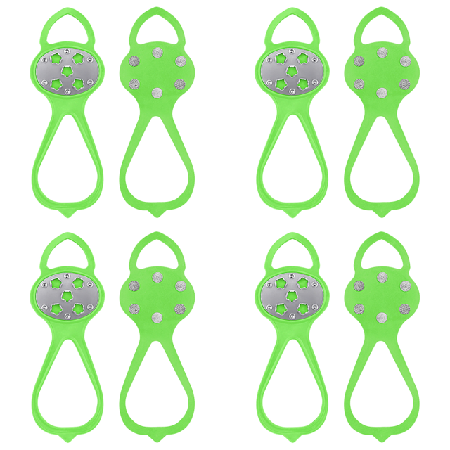5 Dientes Garras para Hielo Y Nieve Zapato Antideslizante Ajustable Picos () Verde