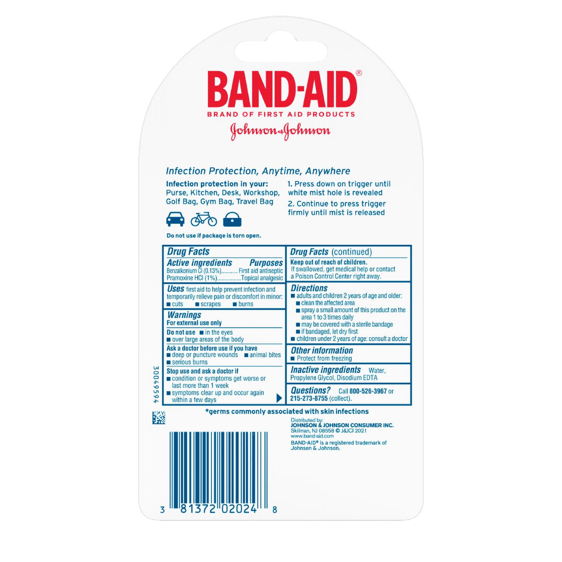 Band-Aid Antiseptic Cleansing To-Go-Spray, 0.26 Fl. Oz.