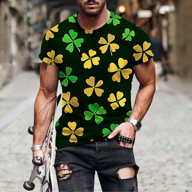 Tops para hombre, blusas y camisas de manga corta con cuello redondo para hombre, jersey informal con cuello redondo estampado para hombre, pantalones cortos deportivos para fitness, blusa de poliéste