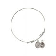 thumbnail image 2 of 7 1/2 inch Round Double Loop Bangle Bracelet w/ St. Christopher/Softball in Sterling Silver, 2 of 3